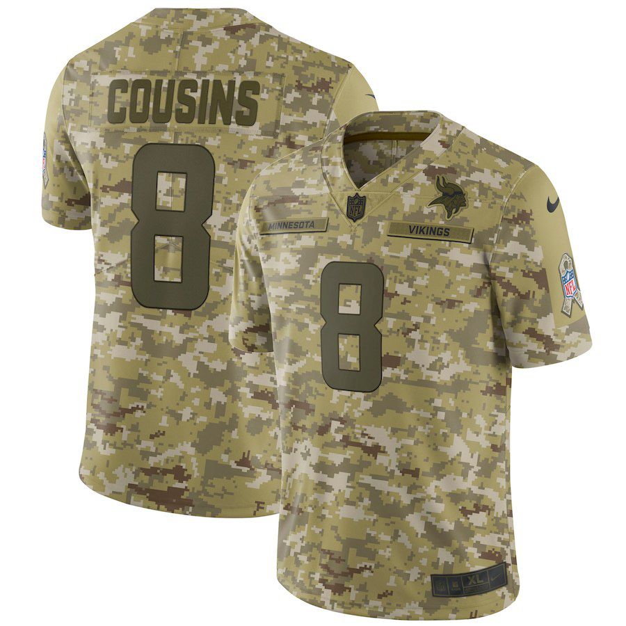 Men Minnesota Vikings #8 Cousins Nike Camo Salute to Service Retired Player Limited NFL Jerseys